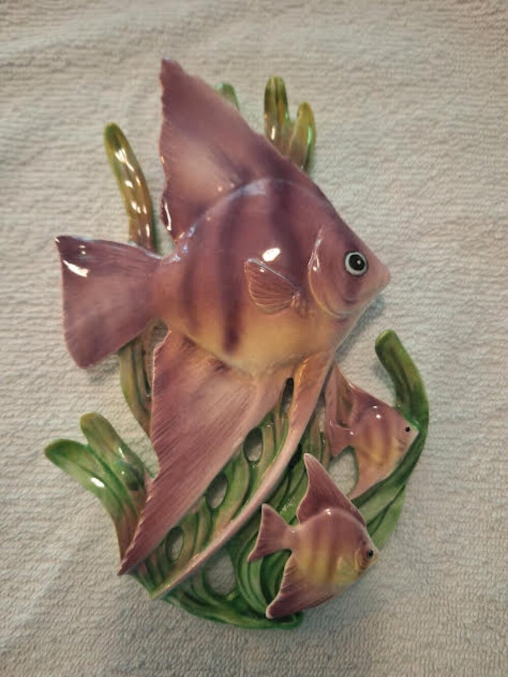 Vintage Lefton Angel Fish Wall Plaque